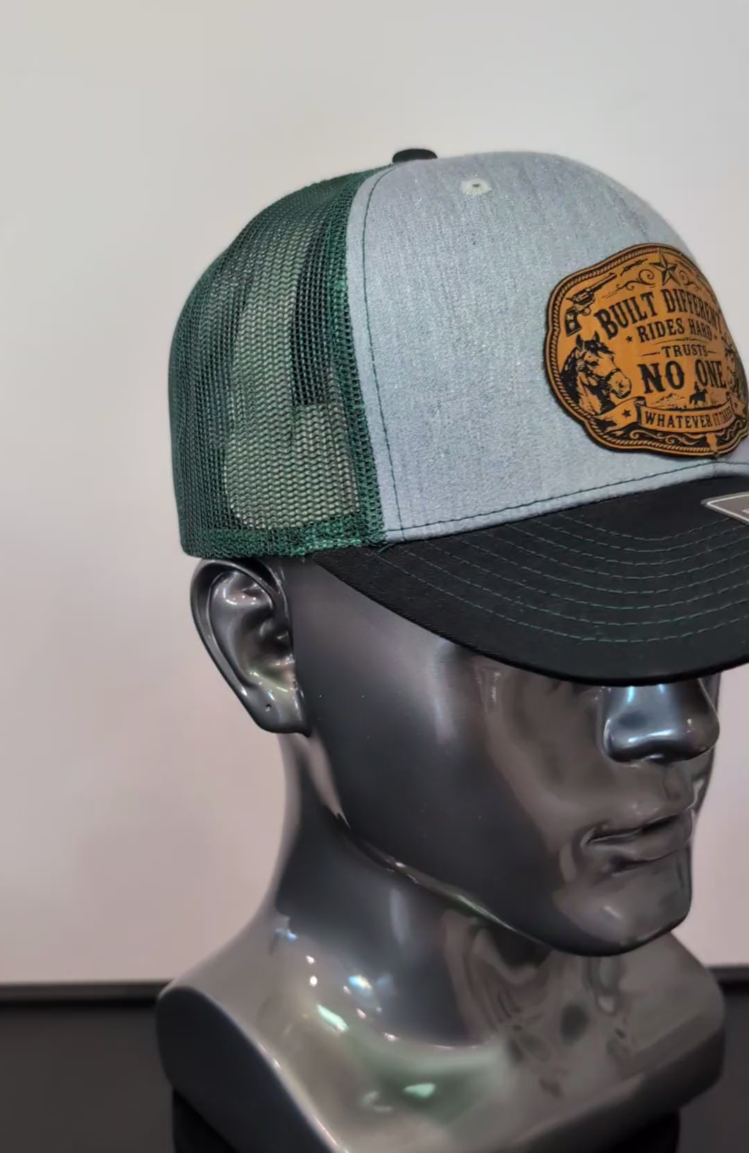 Built Different Western Trucker Hat  Cowboy Outlaw Snapback Ride Hard Cap