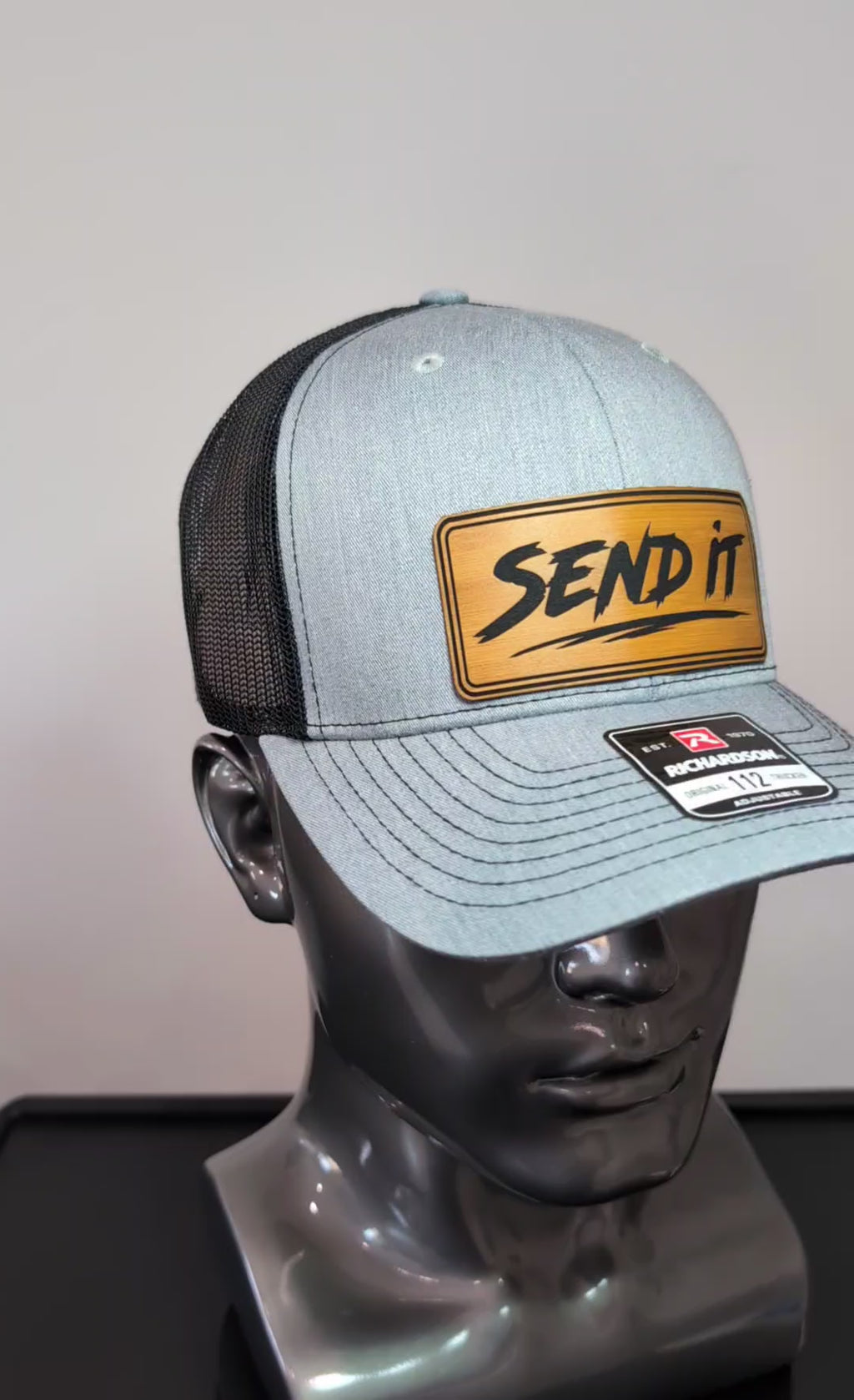Send It Leather Patch Richardson 112 Trucker Hat | Tactical Military & First Responder Hat
