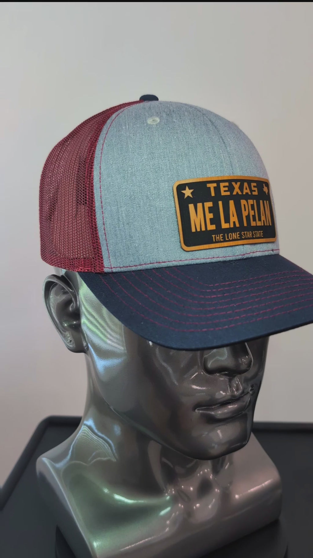 Texas Me La Pelan Funny Leather Patch Richardson 112 Trucker Hat