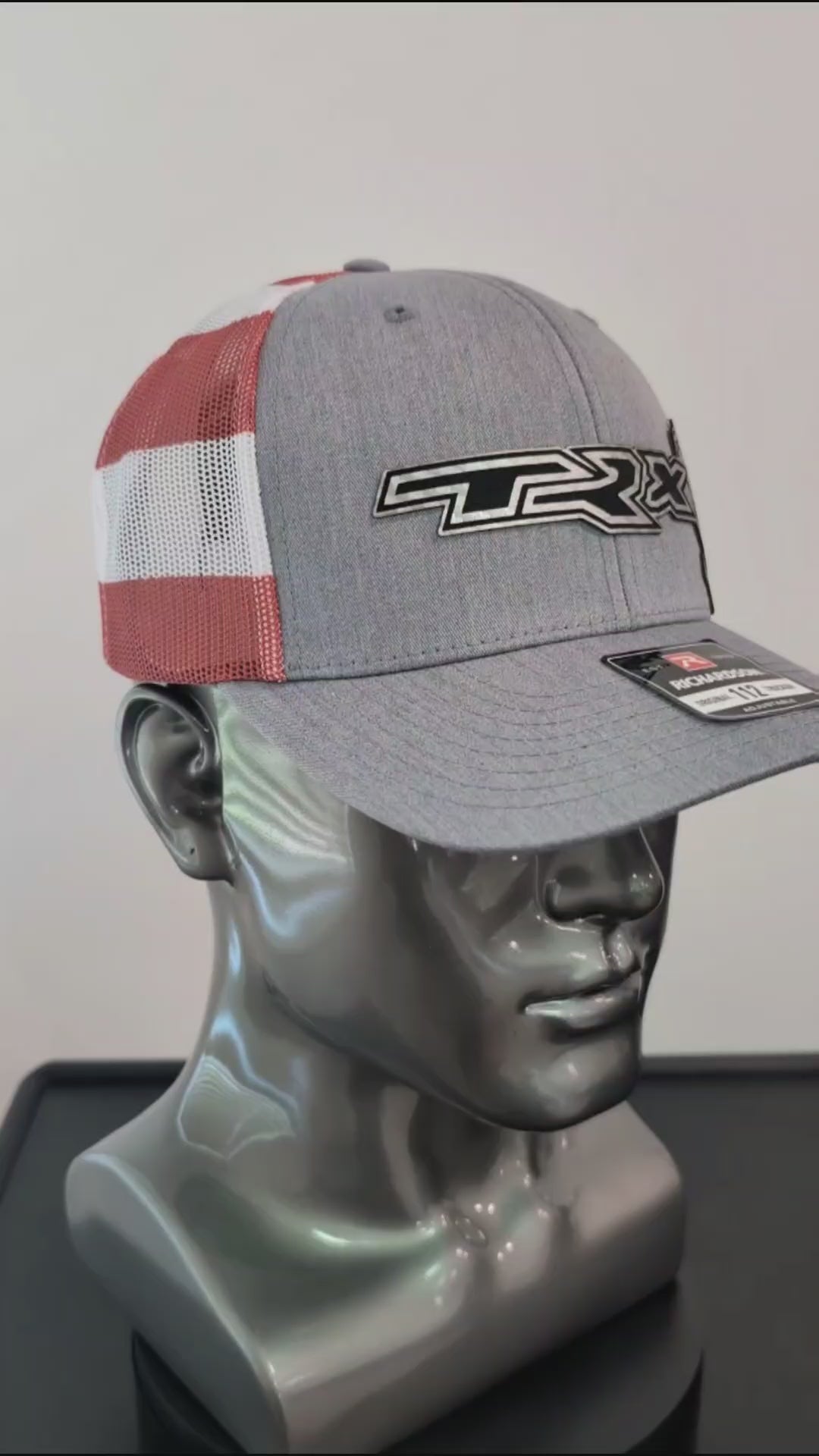 Silver Carbon Fiber Leather TRX Inspired Richardson 112 Hat – New Updated Design 🇺🇲