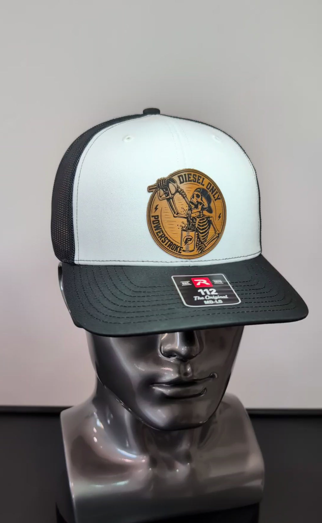 Diesel Only Powerstroke Leather Patch Richardson 112 Trucker Hat | Diesel Truck Hat