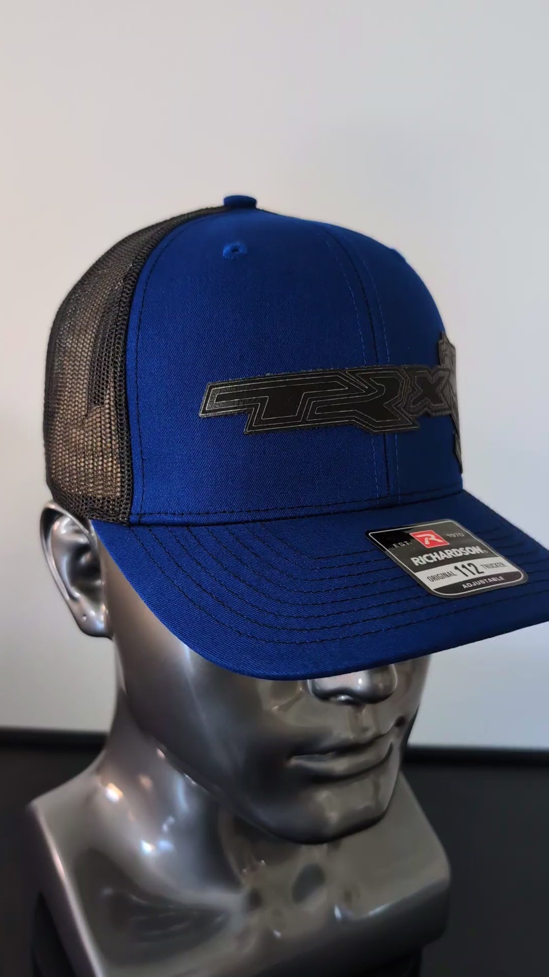 2027 TRX Inspired Logo Leather Patch Hat  Laser Engraved Richardson 112 Trucker Cap