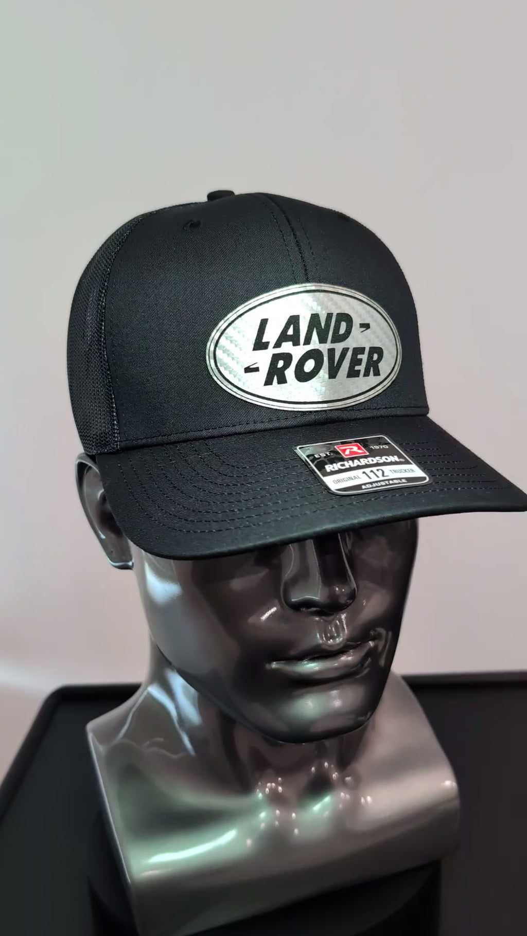 Land Rover Silver Carbon Fiber Leather Richardson 112 Trucker Hat