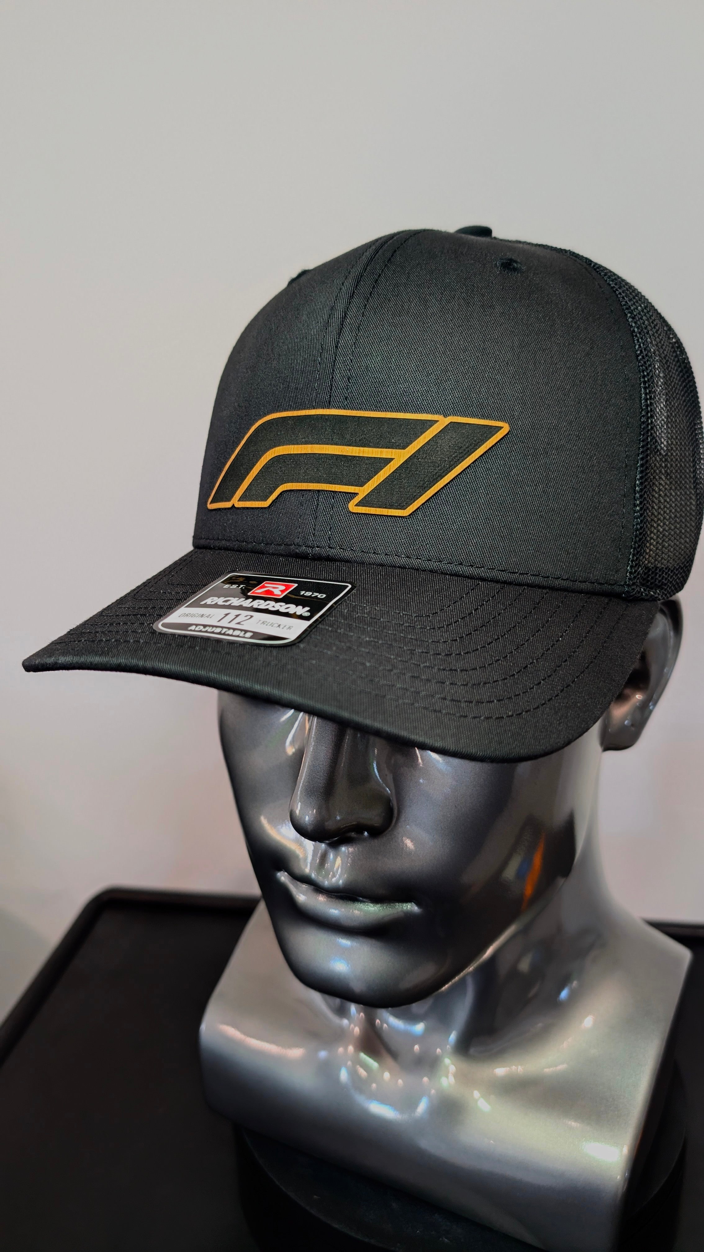 F1 Formula, F1 Hat Richardson 112 Laser Engraved Leather Motorsport Racing Fan Hat