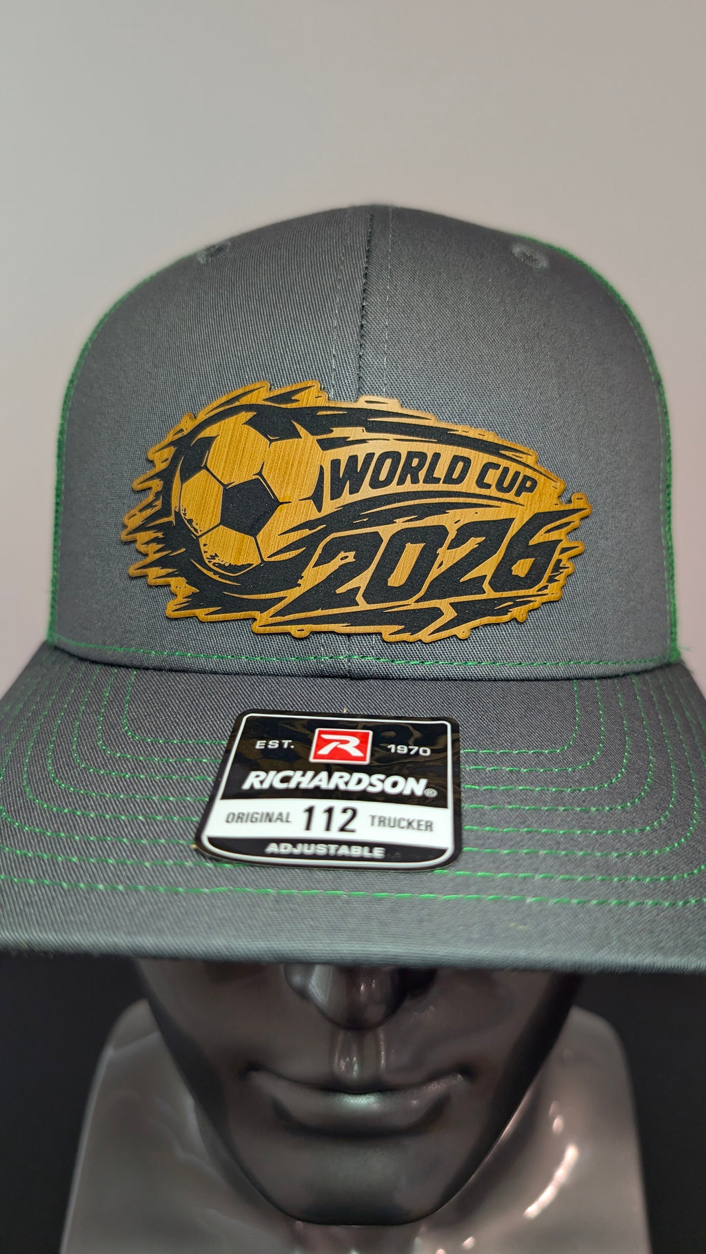 2026 World Cup Richardson 112 Hat – Laser Engraved Leather Patch Soccer Fan Trucker Cap  Futbol Enthusiast Hat