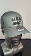 Funny Dad Richardson 112 Hat  “Dad In The Streets Daddy In The Sheets” Silver Carbon Fiber Leather Patch Trucker Hat