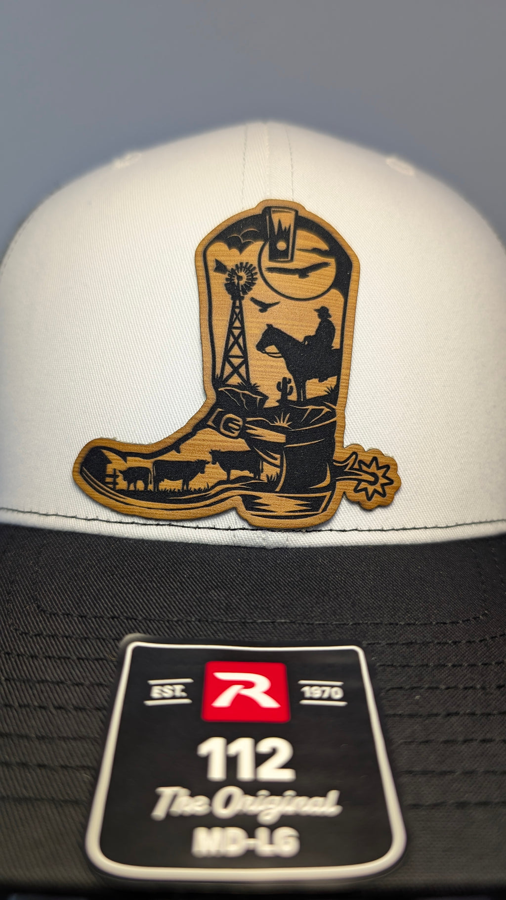 Western Cowboy Boot Richardson 112 Hat – Laser Engraved Leather Patch  Ranch Life Trucker Cap  Country Western Hat