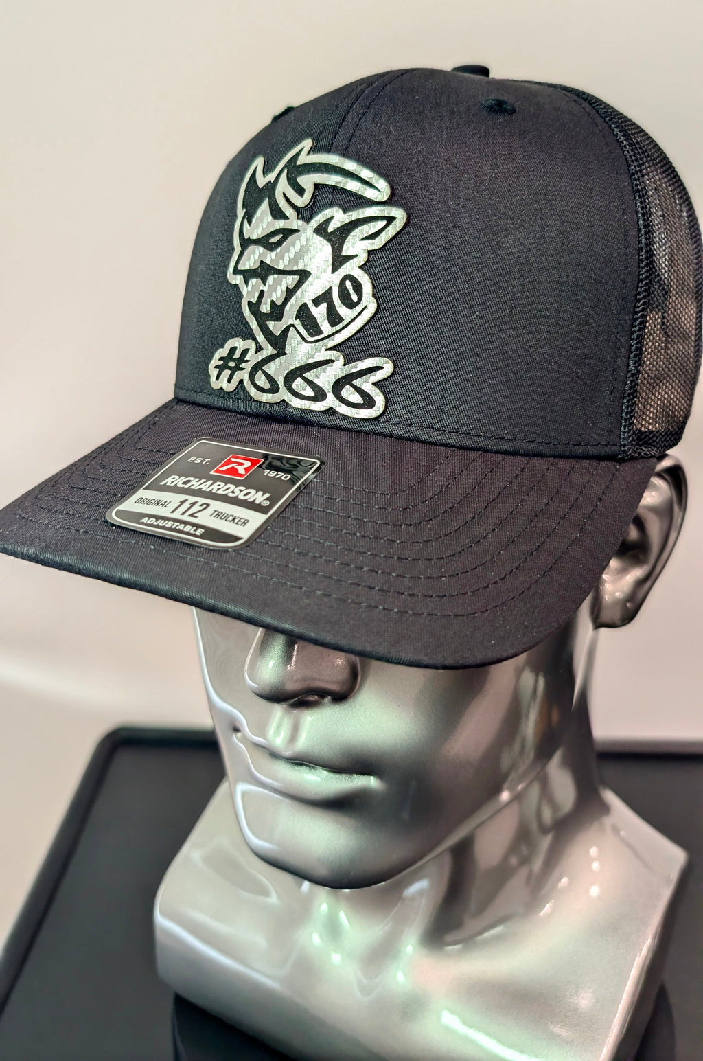 Challenger Dodge Demon 170 Custom Build Number Limited Edition or 2018 Demon Hat with Black or Carbon Fiber Leather" ( Yes Your Custom Build Number )