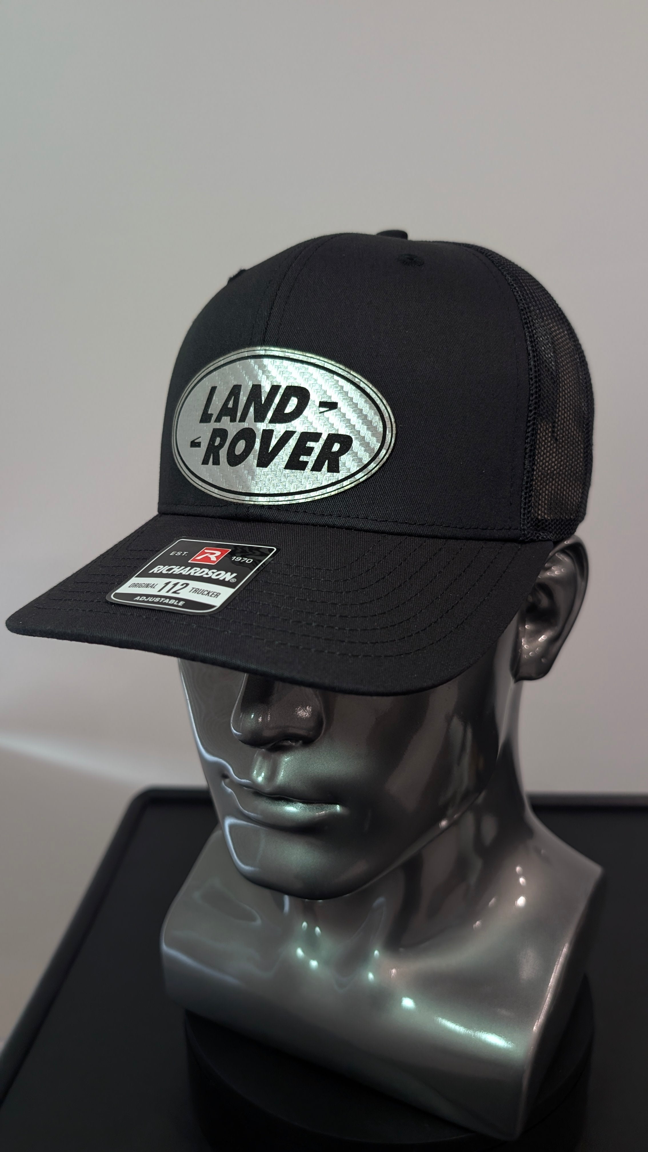 Land Rover Silver Carbon Fiber Leather Richardson 112 Trucker Hat