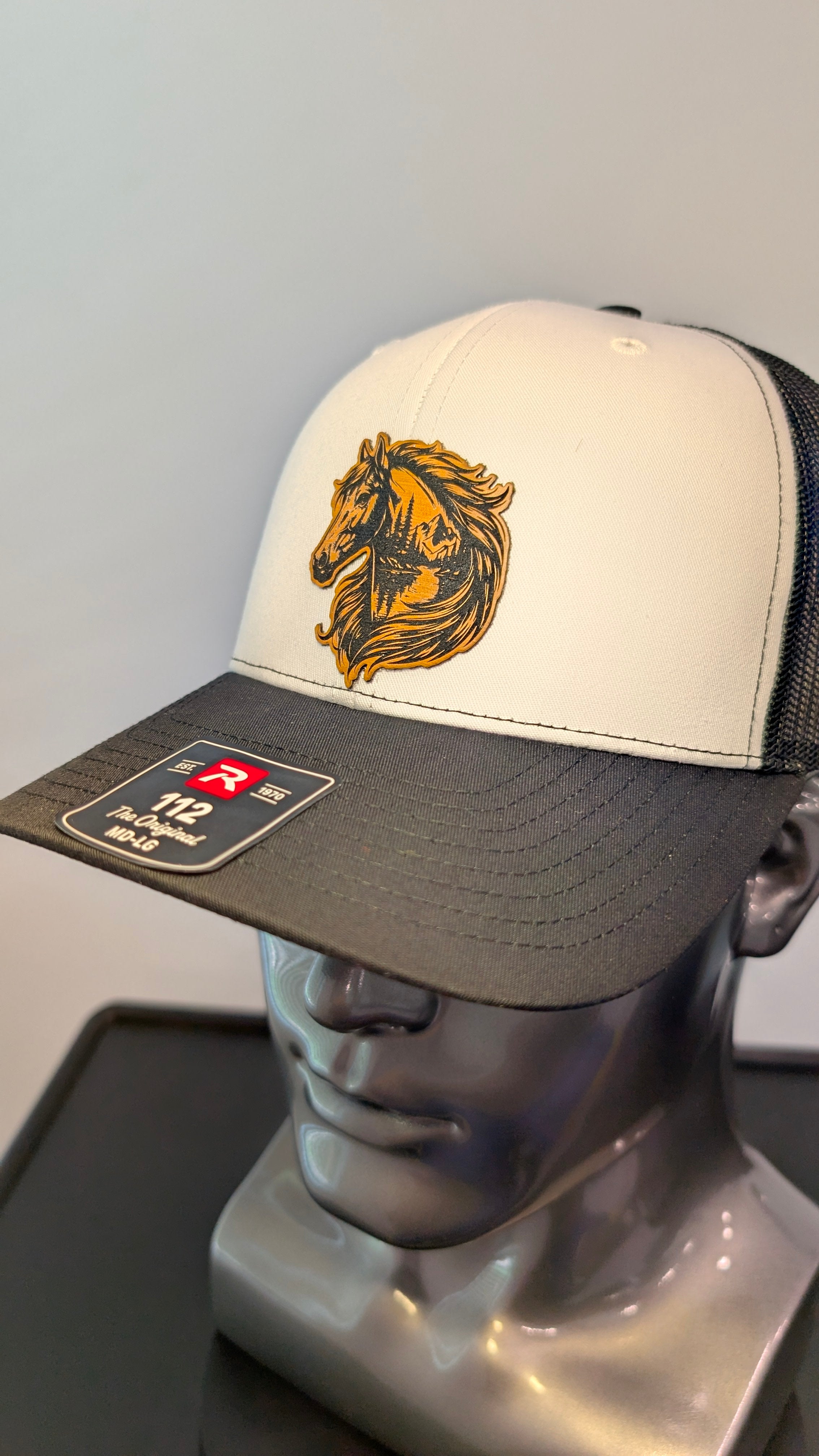 Wild Spirit Horse Richardson 112 Leather Patch Trucker Hat