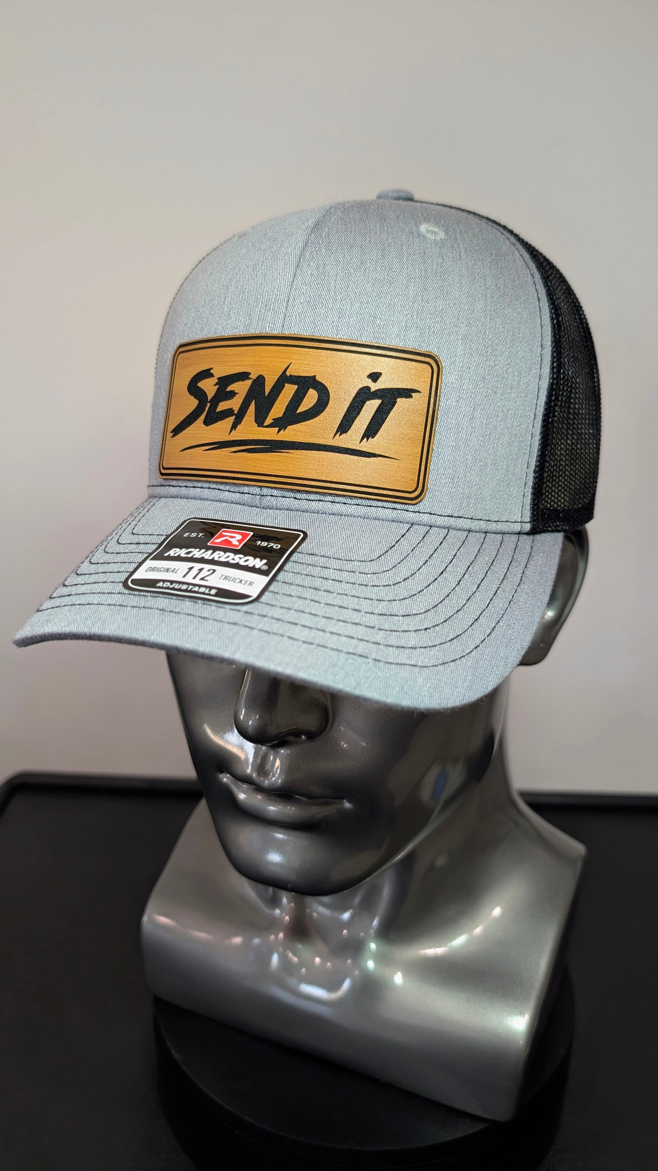 Send It Leather Patch Richardson 112 Trucker Hat | Tactical Military & First Responder Hat