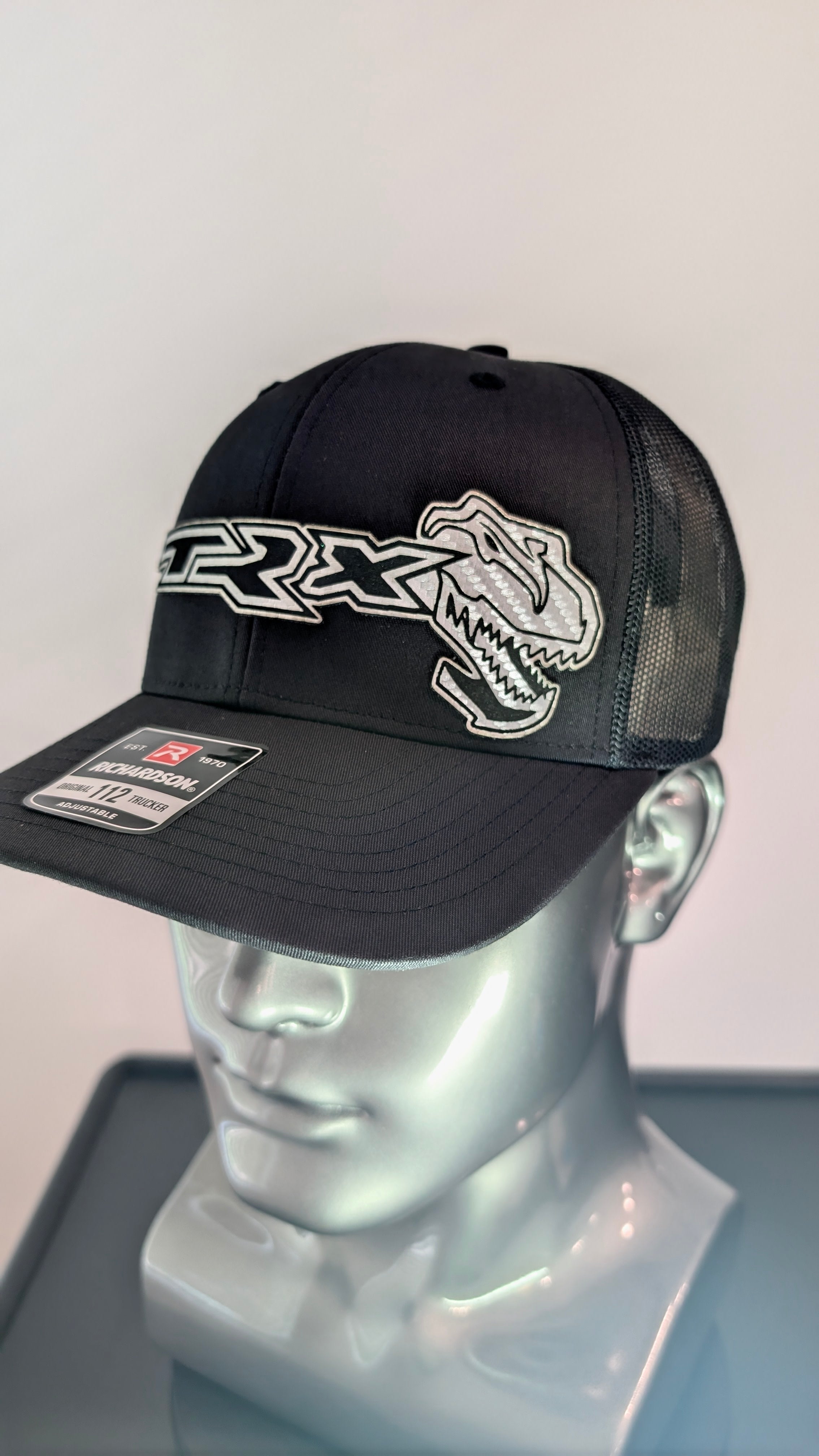 Silver Carbon Fiber Leather TRX Inspired Richardson 112 Hat – New Updated Design 🇺🇲