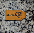 RHO Style Laser Engraved Leather Keychain  Carbon Fiber Leather Keyring Truck Enthusiast Accessory