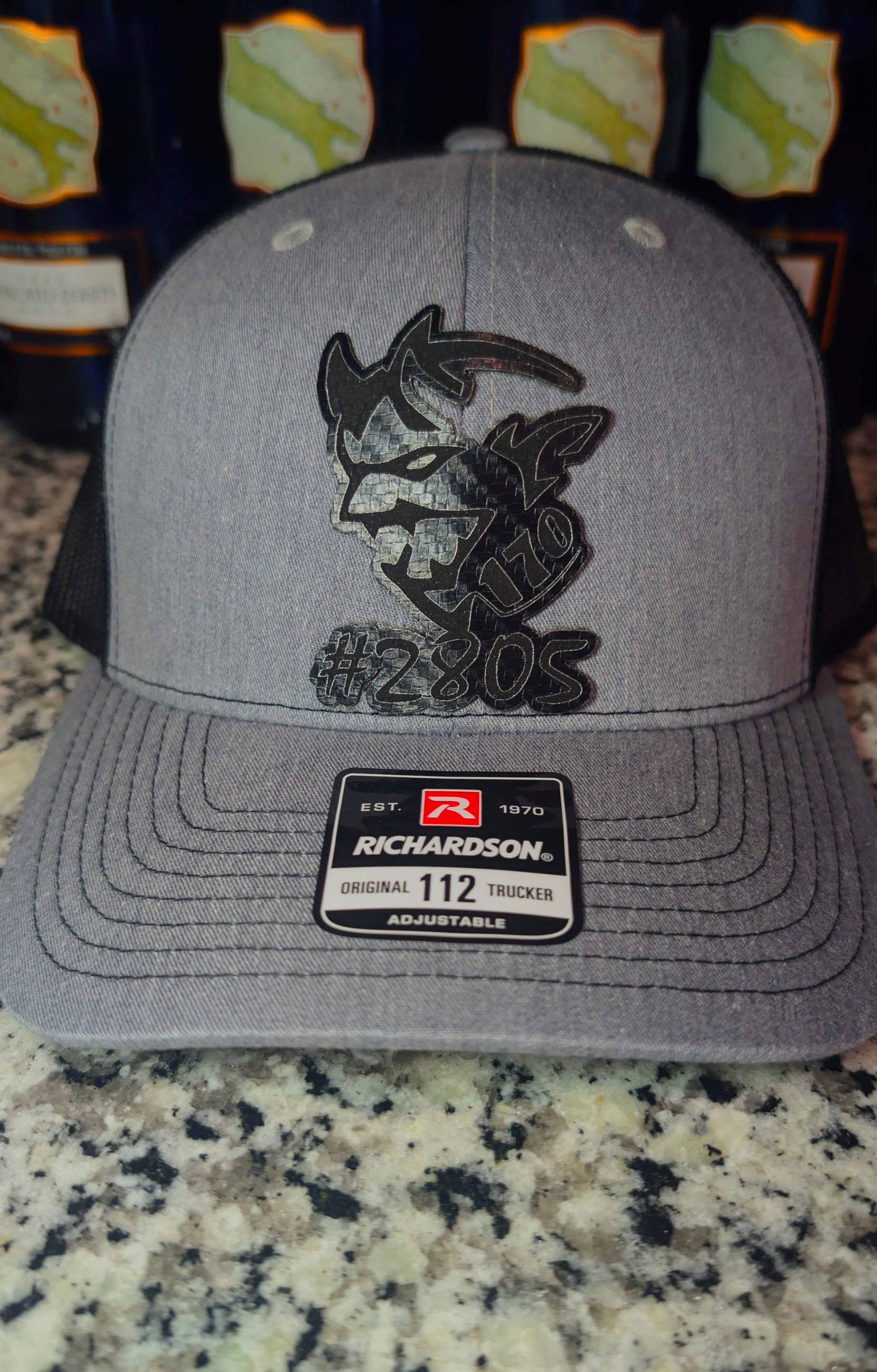 Challenger Dodge Demon 170 Custom Build Number Limited Edition or 2018 Demon Hat with Black or Carbon Fiber Leather" ( Yes Your Custom Build Number )