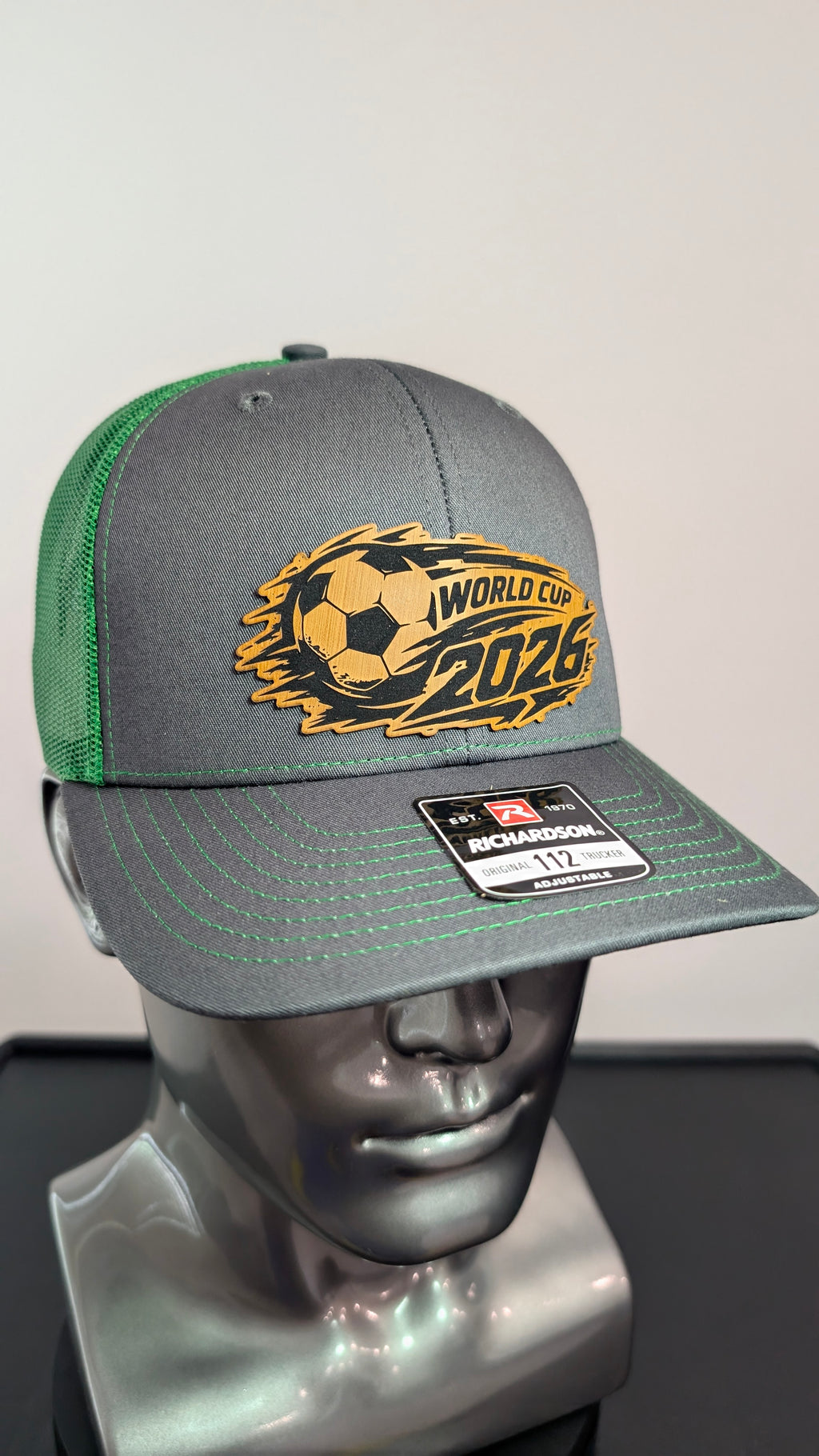 2026 World Cup Richardson 112 Hat – Laser Engraved Leather Patch Soccer Fan Trucker Cap  Futbol Enthusiast Hat