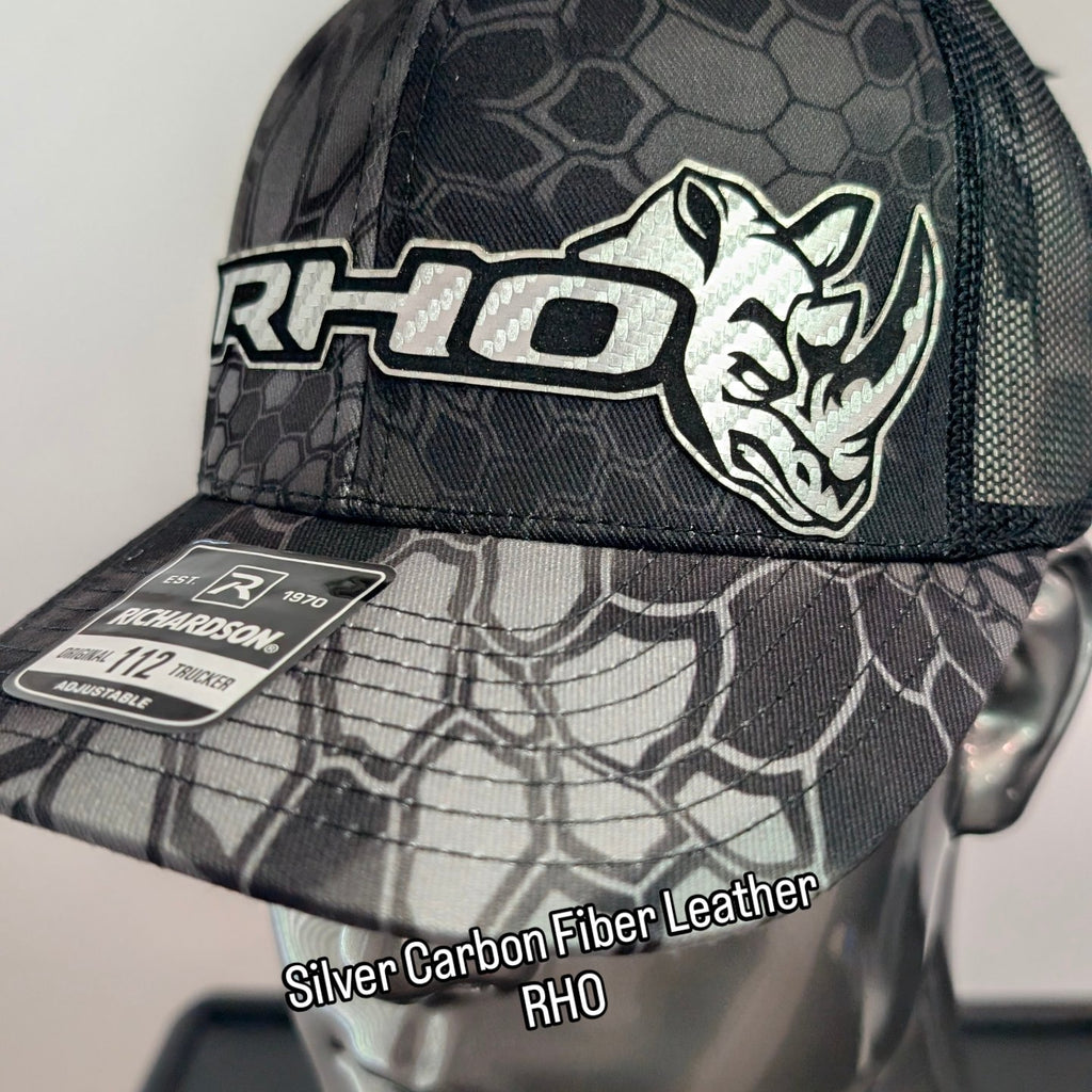 Ram RHO Silver Carbon Fiber Leather Patch Richardson 112 Trucker Hat
