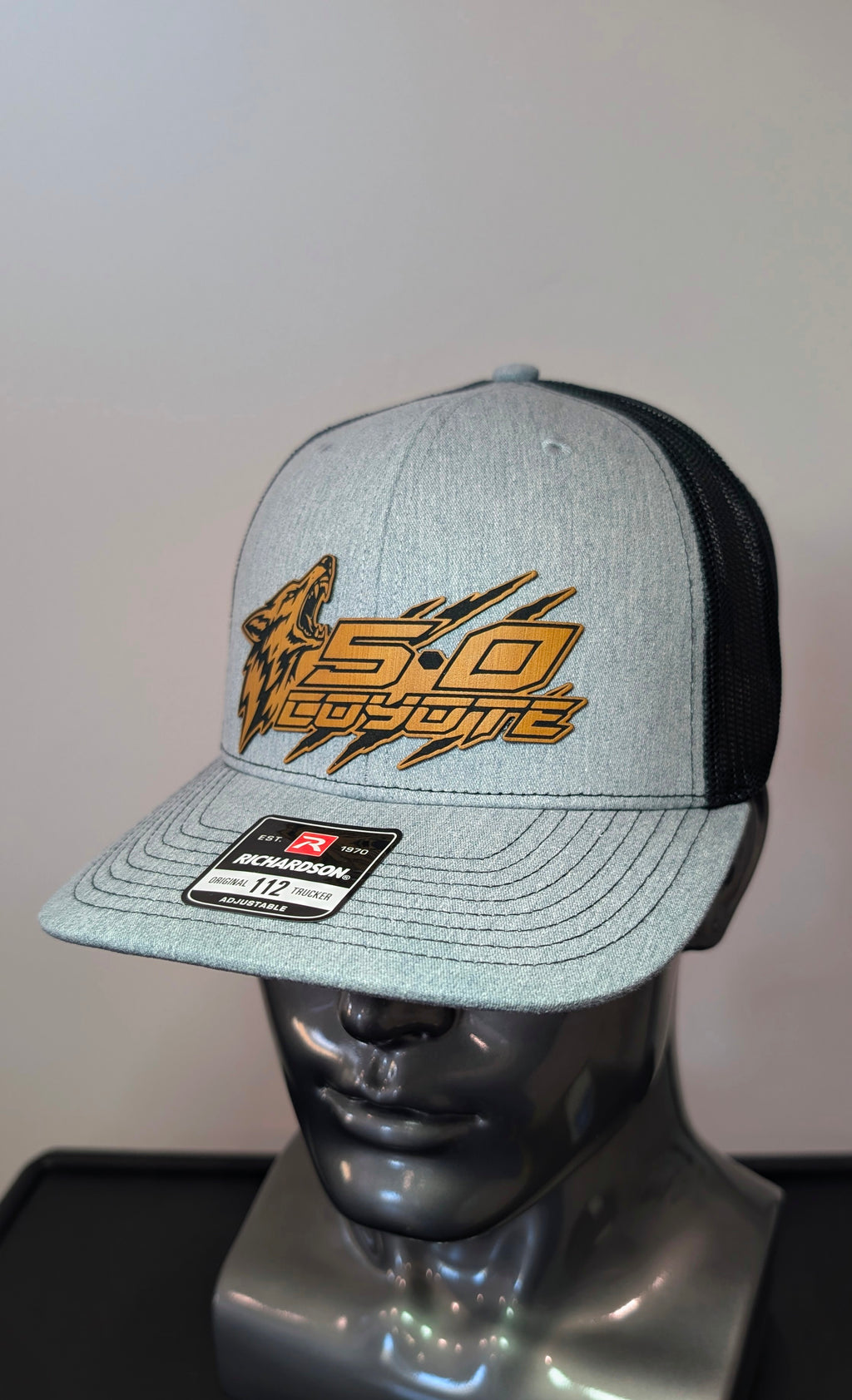 Ford Mustang 5.0 Coyote V8 Leather Patch Hat – Richardson 112 New Design
