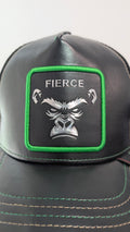 FIERCE Metallic Gorilla Embroidered Leatherette Trucker Hat