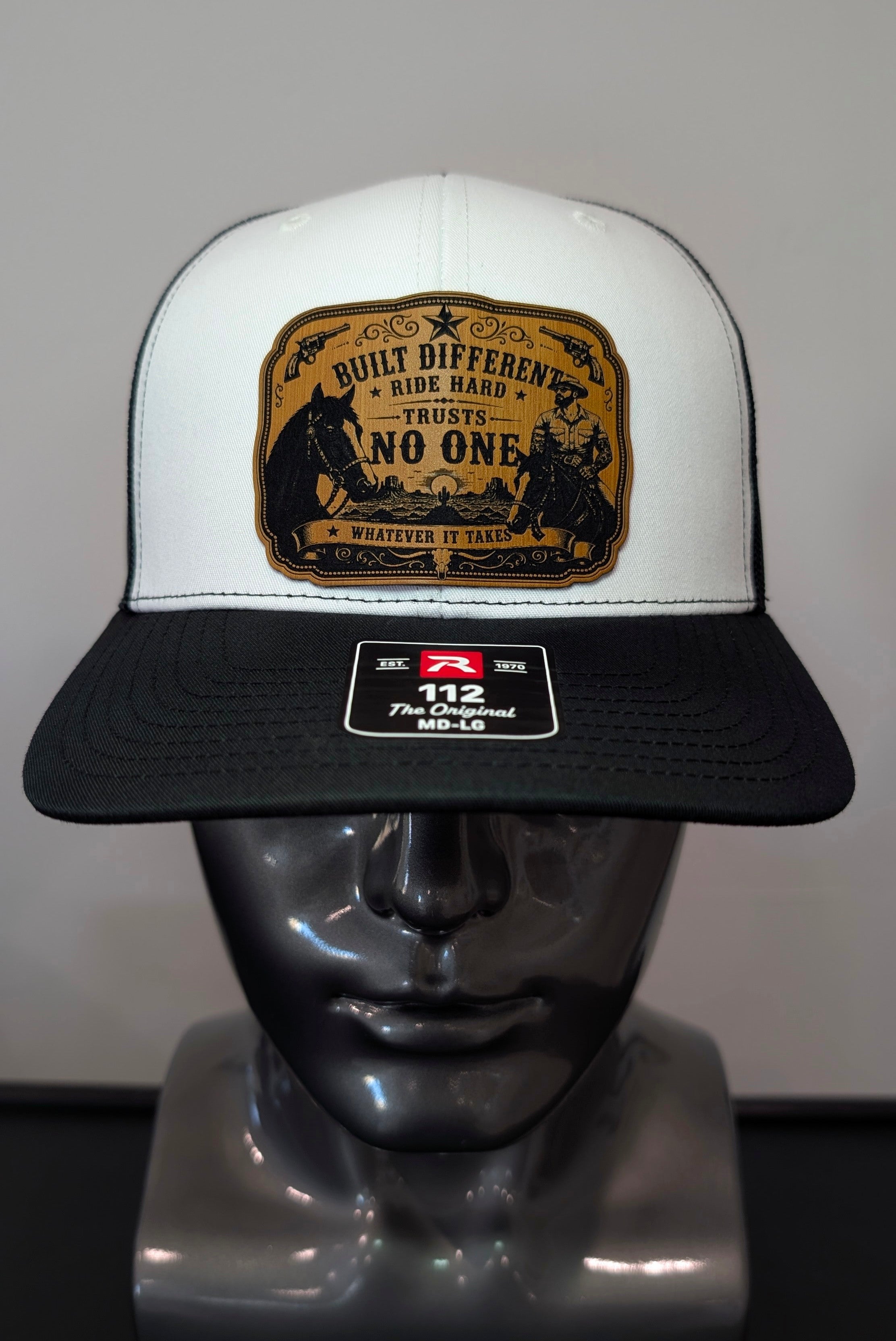Built Different Western Trucker Hat  Cowboy Outlaw Snapback Ride Hard Cap