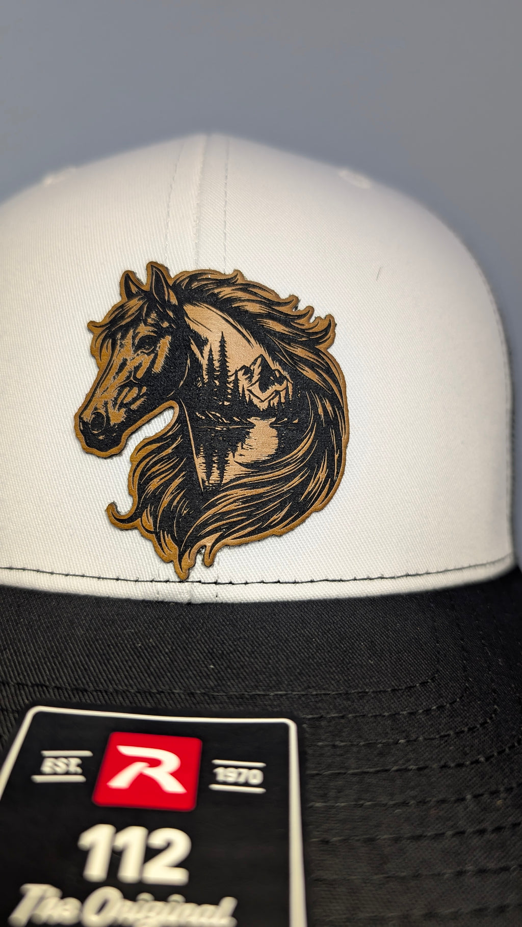 Wild Spirit Horse Richardson 112 Leather Patch Trucker Hat