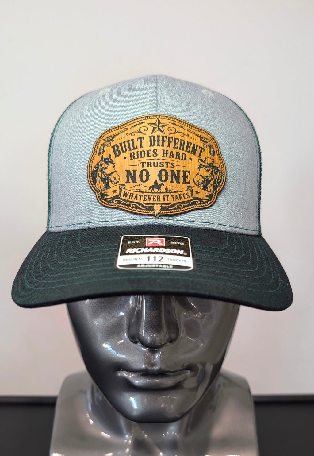 Built Different Western Trucker Hat  Cowboy Outlaw Snapback Ride Hard Cap