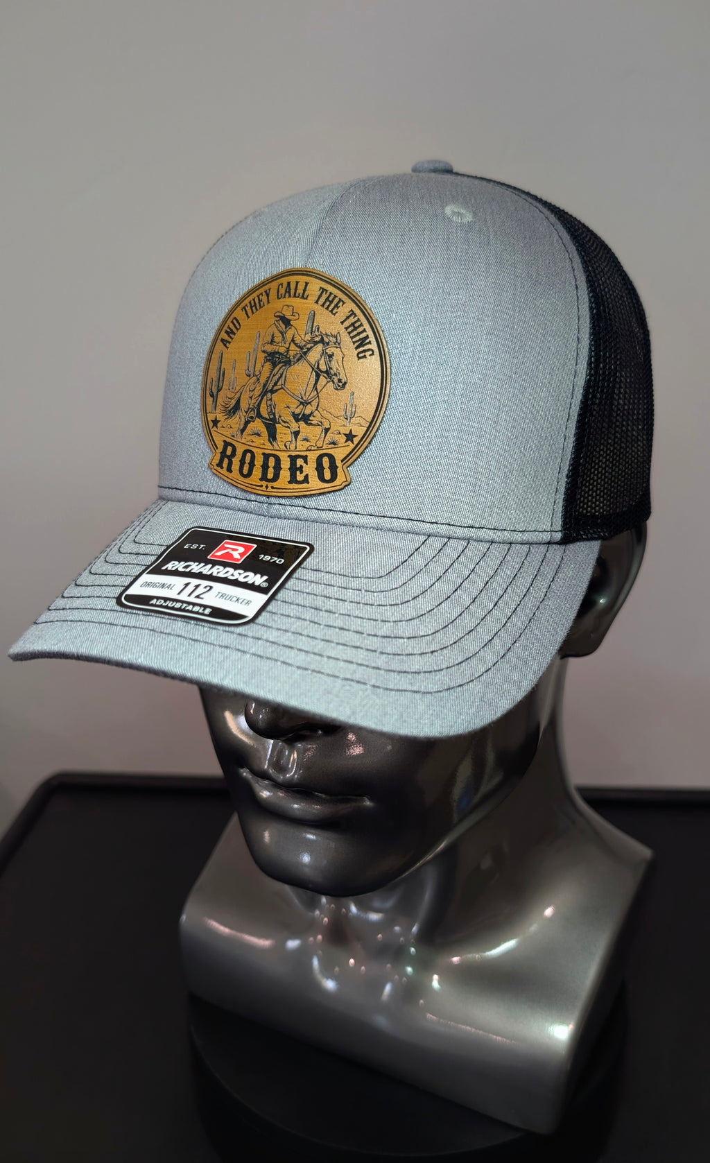 And They Call the Thing Rodeo Leather Patch Richardson 112 Trucker Hat | Western Cowboy Hat