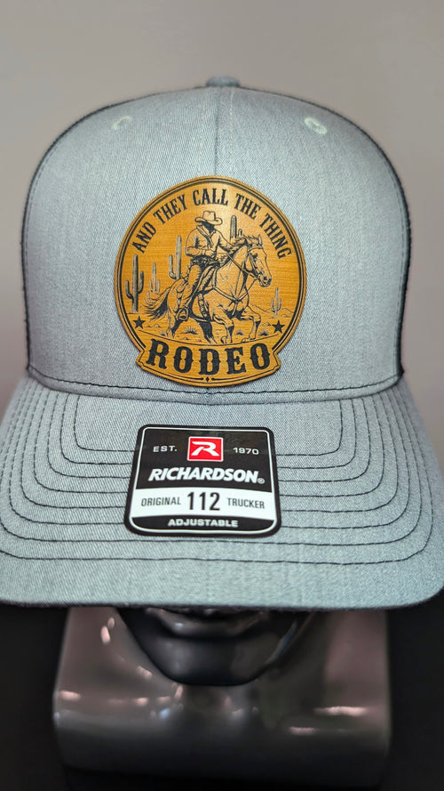 And They Call the Thing Rodeo Leather Patch Richardson 112 Trucker Hat | Western Cowboy Hat