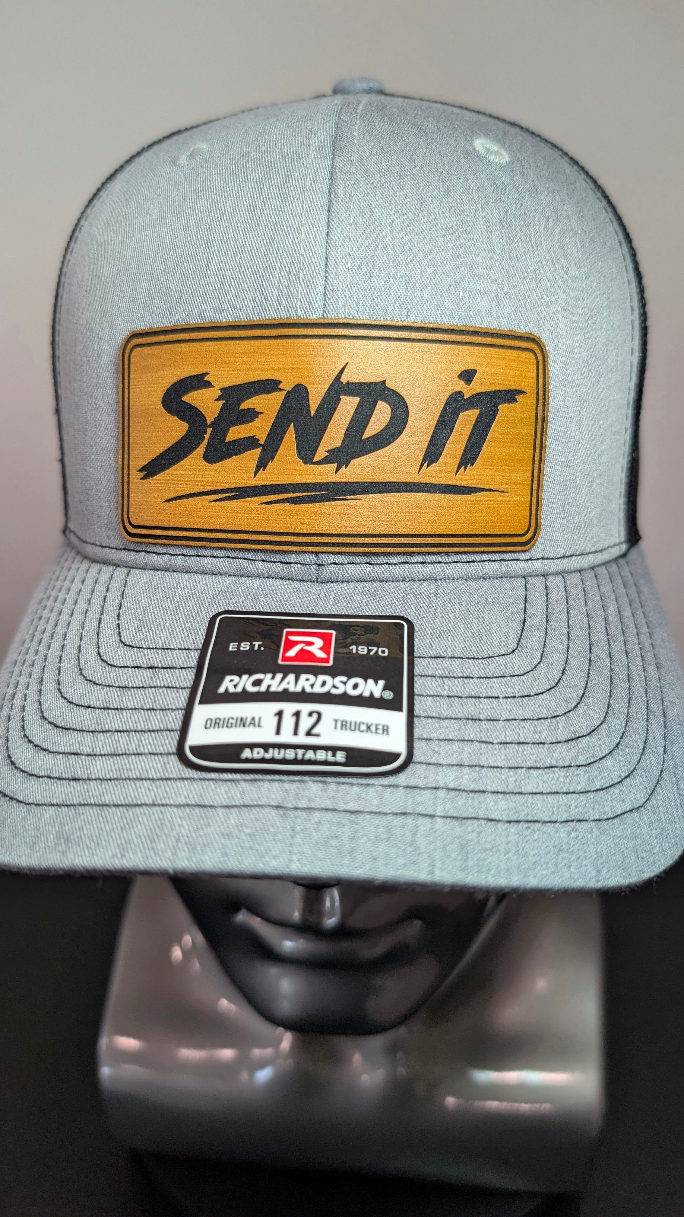 Send It Leather Patch Richardson 112 Trucker Hat | Tactical Military & First Responder Hat