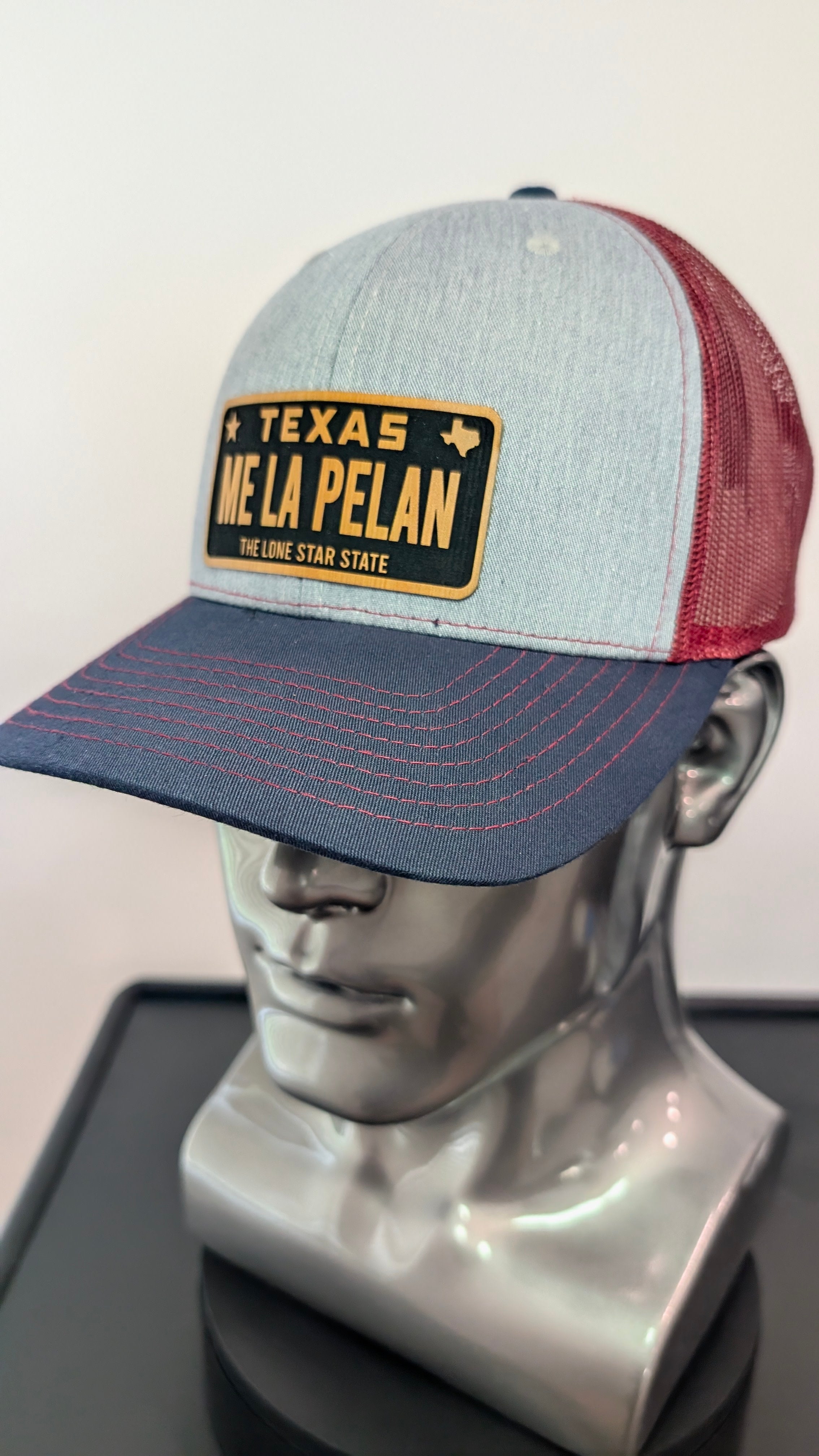 Texas Me La Pelan Funny Leather Patch Richardson 112 Trucker Hat