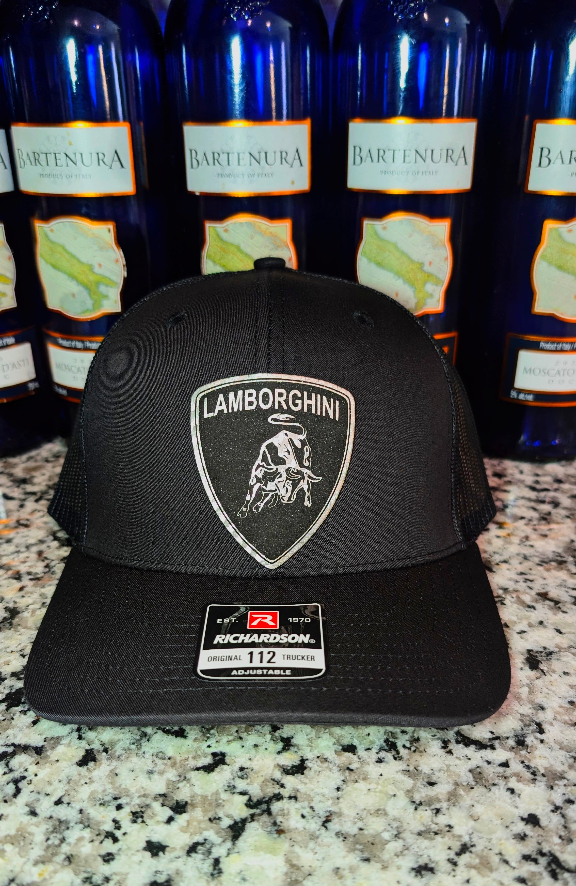 Lamborghini Hat Laser Engraved Richardson 112 Trucker Cap | Luxury Supercar Hat | Exotic Car Gift for Men